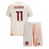 Camiseta AS Roma Artem Dovbyk #11 Visitante Equipación para niños 2024-25 manga corta (+ pantalones cortos)